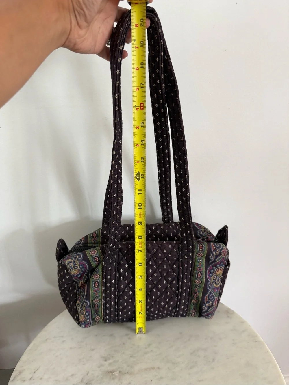 Rare VTG Vera Bradley INDIANA 1990 Black Iconic Small Duffle Purse Made USA